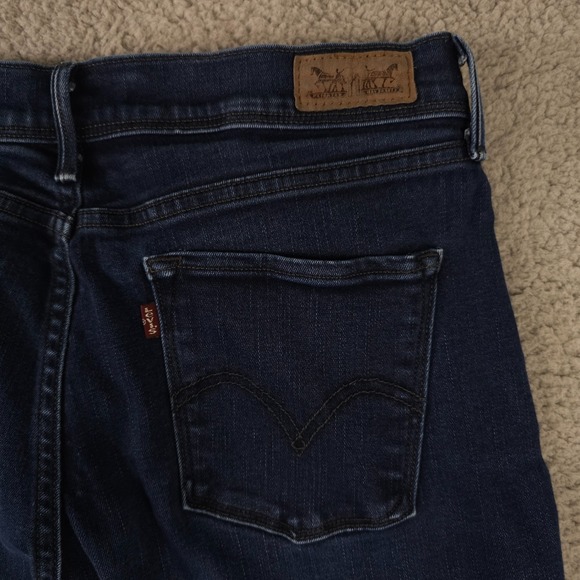 Levis 512 Jeans Womens 12 Blue Perfectly Slimming Straight Leg Stretch Dark Wash - Picture 15 of 16